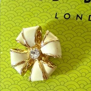 Ted Baker London Enamel Rosetta Gold and Cream Earrings